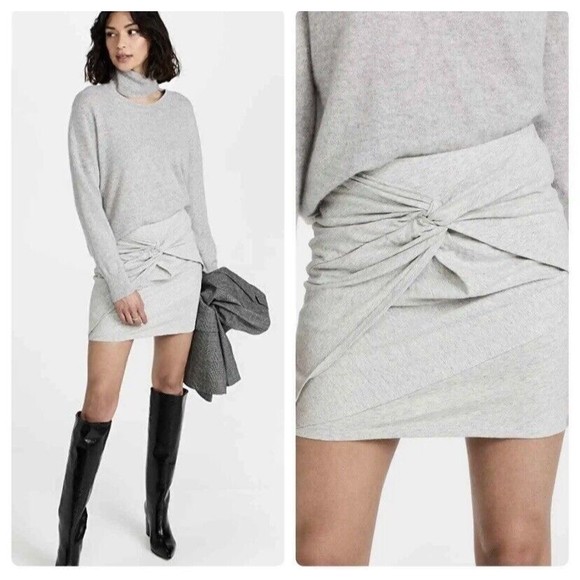 IRO Paris NEW TORABA Skirt In Heather Gray Size S
